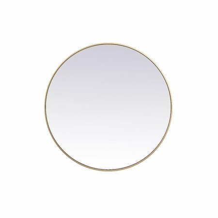 BLUEPRINTS 39 in. Metal Frame Round Mirror, Brass BL2211212